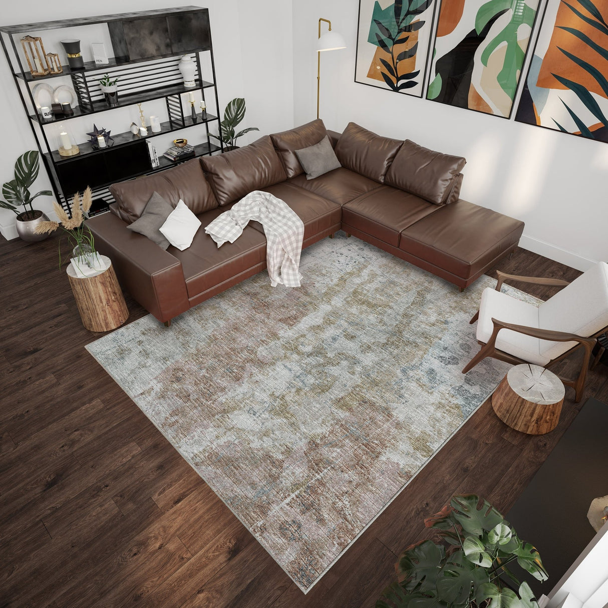 Dalyn Camberly CM3 Mineral Blue Rug shown in a room