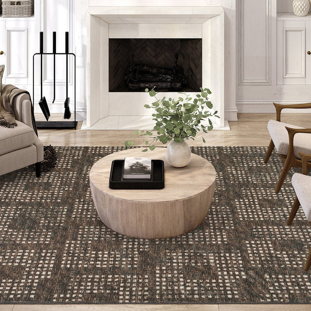 Dalyn Delano DA1 Chocolate Rug shown in a room