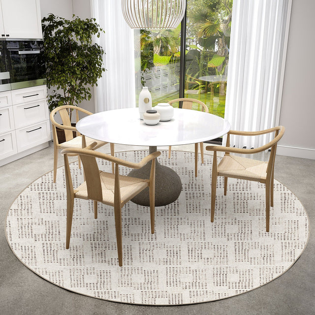 Dalyn Delano DA1 Ivory Rug shown in a room