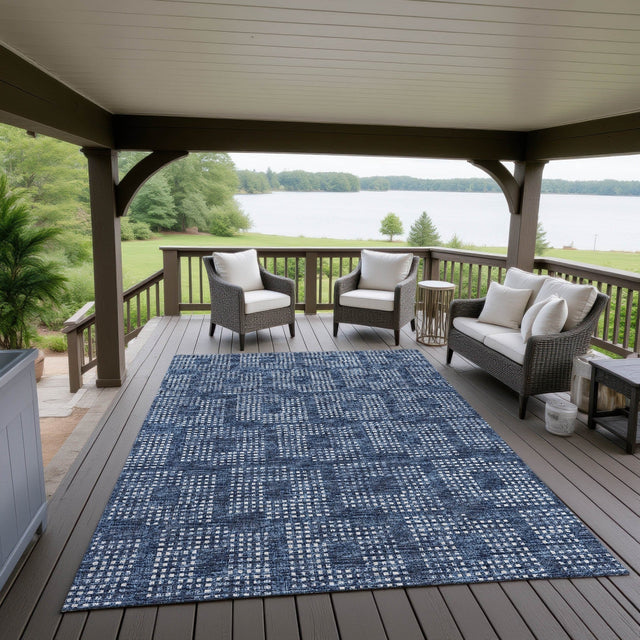 Dalyn Delano DA1 Navy Rug outdoor lifestyle image