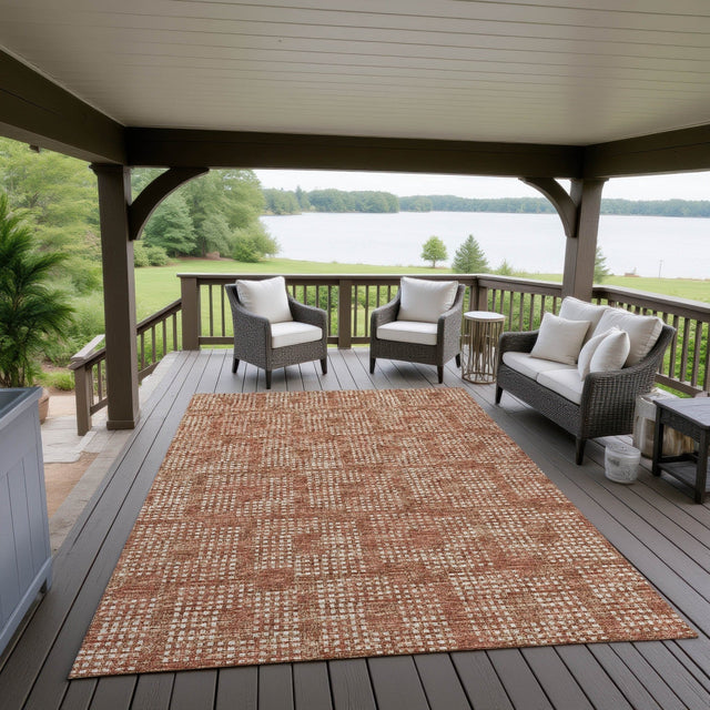 Dalyn Delano DA1 Paprika Rug outdoor lifestyle image
