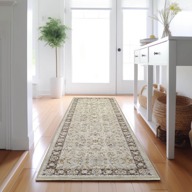 Dalyn Hatay HY1 Beige Rug shown in a room