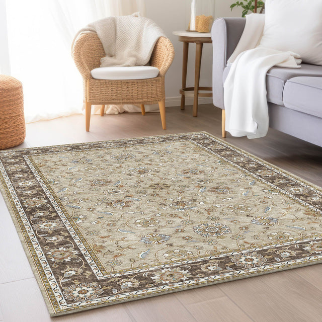 Dalyn Hatay HY1 Beige Rug shown in a room