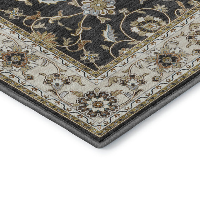 Dalyn Hatay HY1 Black Rug corner detail
