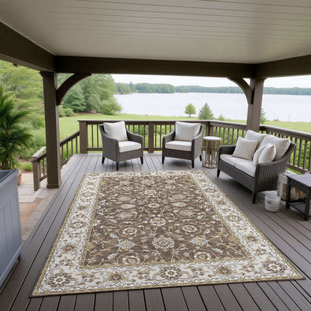 Dalyn Hatay HY1 Chocolate Rug outdoor lifestyle image