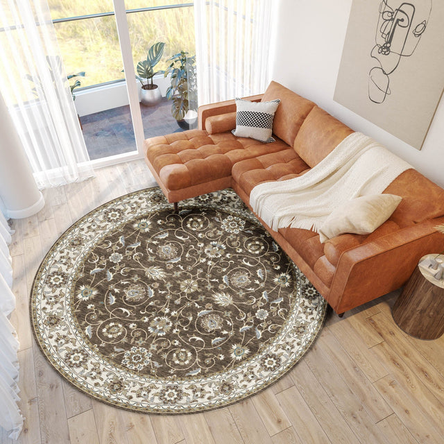 Dalyn Hatay HY1 Chocolate Rug shown in a room