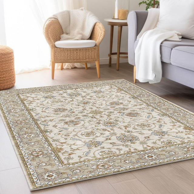Dalyn Hatay HY1 Ivory Rug shown in a room