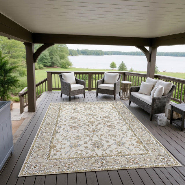 Dalyn Hatay HY1 Ivory Rug outdoor lifestyle image