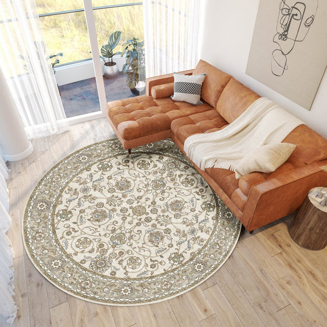 Dalyn Hatay HY1 Ivory Rug shown in a room