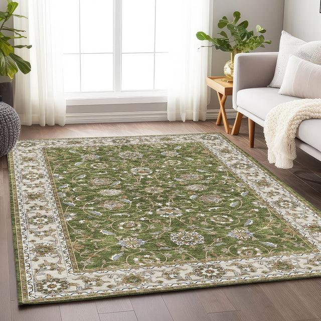 Dalyn Hatay HY1 Olive Rug shown in a room