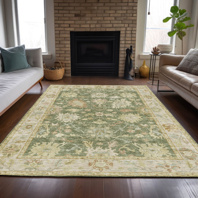 Dalyn Hatay HY2 Aloe Rug shown in a room