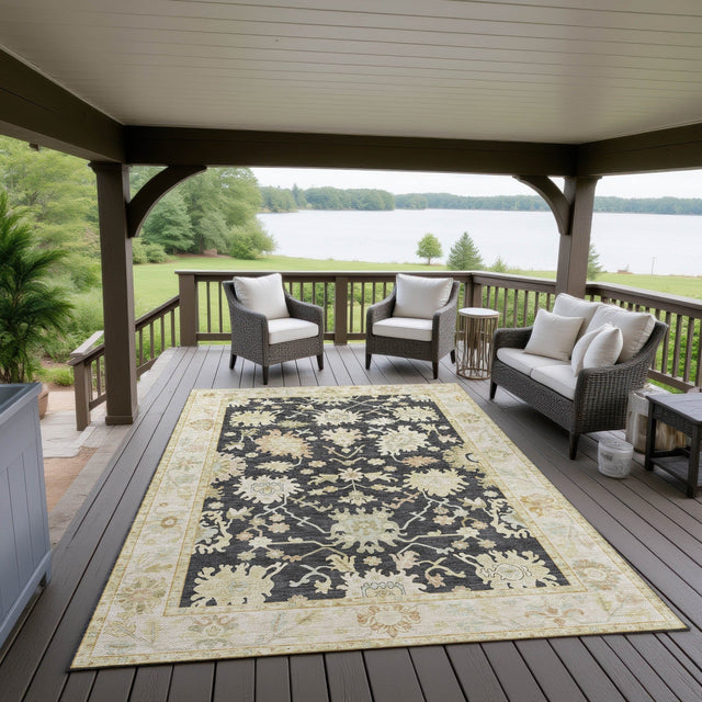 Dalyn Hatay HY2 Black Rug outdoor lifestyle image