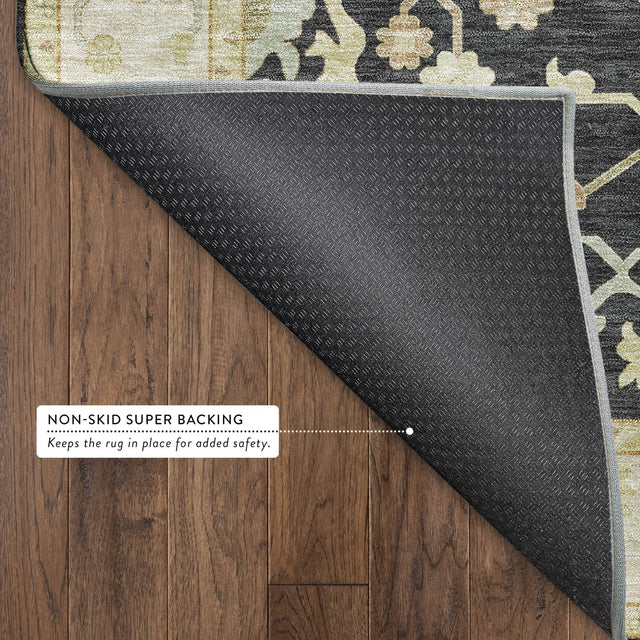 Dalyn Hatay HY2 Black Rug backing detail