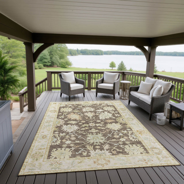 Dalyn Hatay HY2 Chocolate Rug outdoor lifestyle image