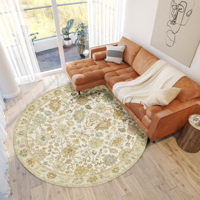 Dalyn Hatay HY2 Ivory Rug shown in a room