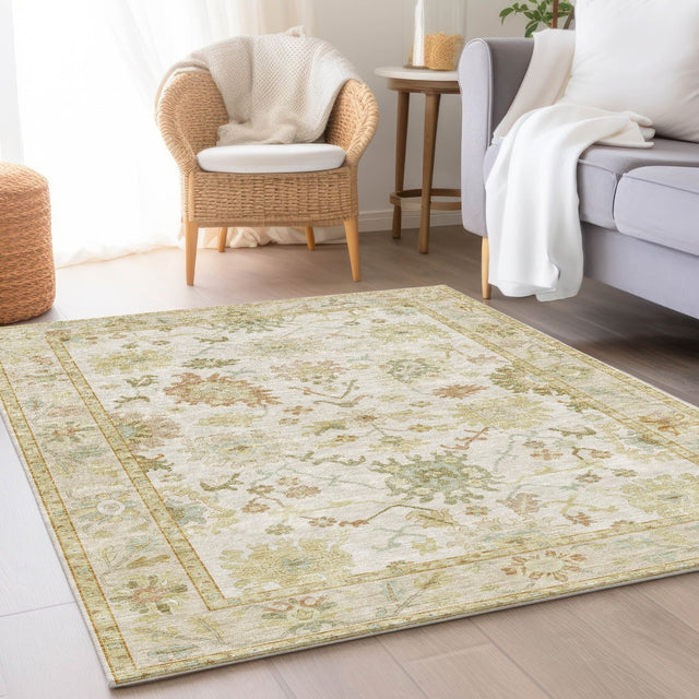 Dalyn Hatay HY2 Ivory Rug shown in a room