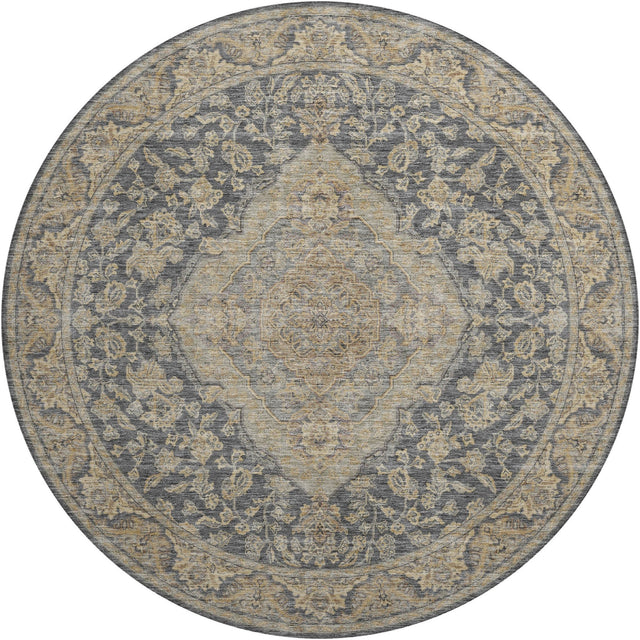 Dalyn Hatay HY3 Charcoal Rug round rug