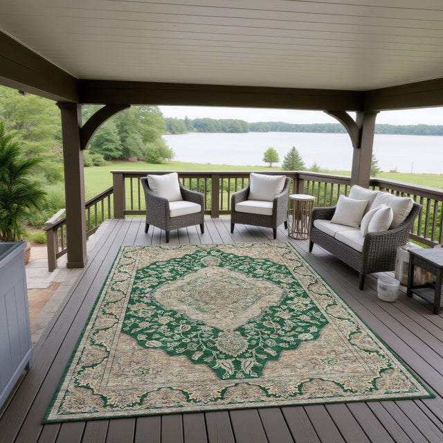 Dalyn Hatay HY3 Emerald Rug outdoor lifestyle image