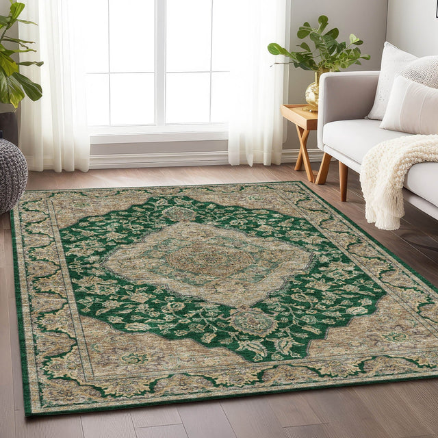 Dalyn Hatay HY3 Emerald Rug shown in a room