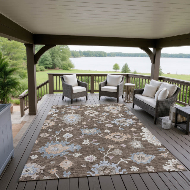 Dalyn Hatay HY4 Chocolate Rug outdoor lifestyle image