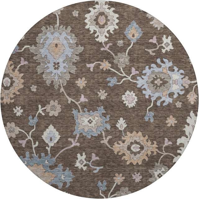 Dalyn Hatay HY4 Chocolate Rug round rug