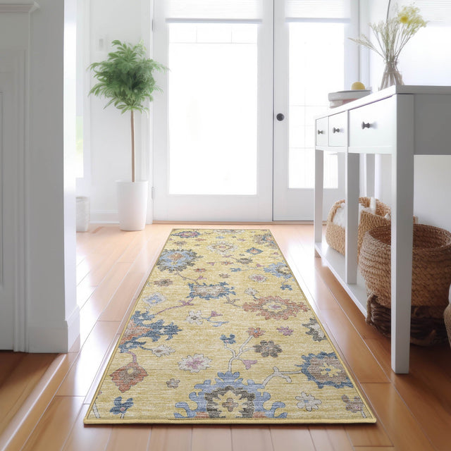 Dalyn Hatay HY4 Gold Rug shown in a room