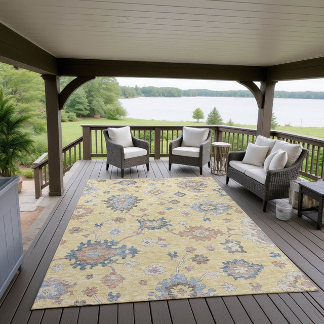 Dalyn Hatay HY4 Gold Rug outdoor lifestyle image