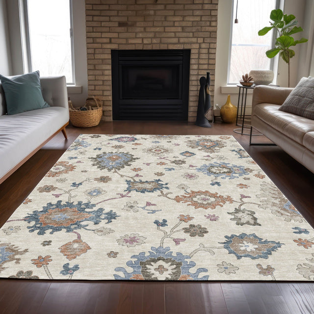 Dalyn Hatay HY4 Ivory Rug shown in a room