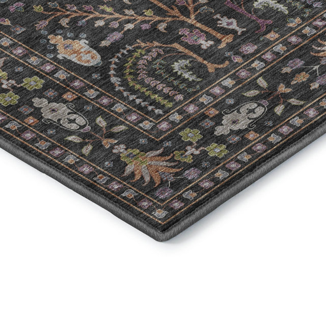 Dalyn Hatay HY5 Black Rug corner detail
