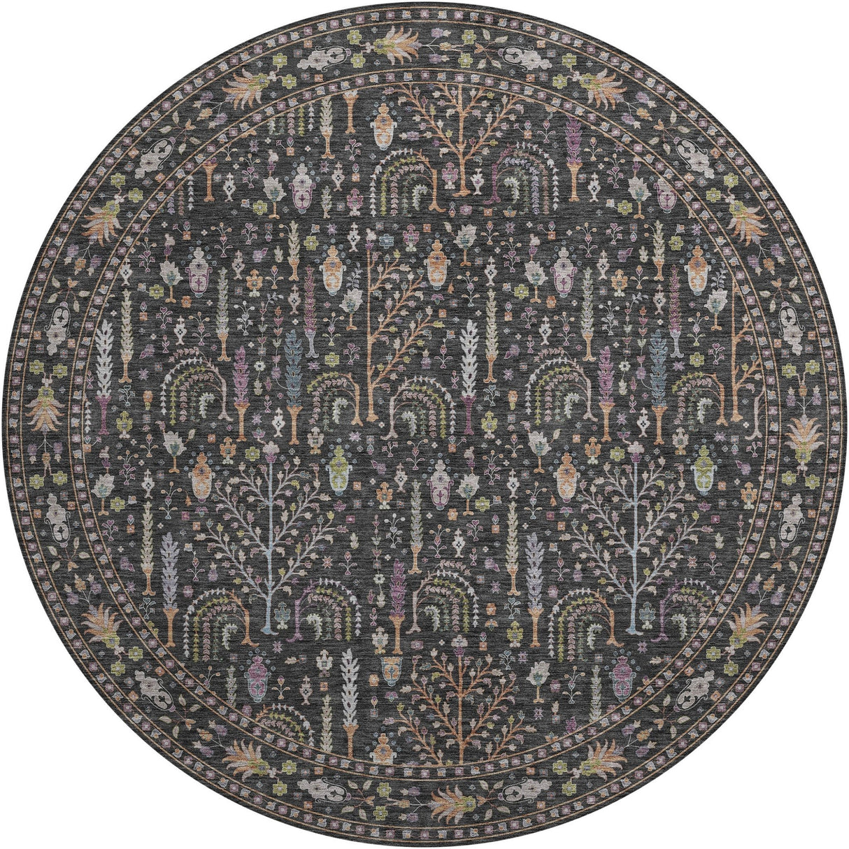 Dalyn Hatay HY5 Black Rug round rug