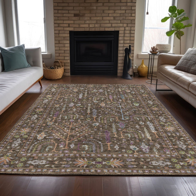 Dalyn Hatay HY5 Brown Rug shown in a room