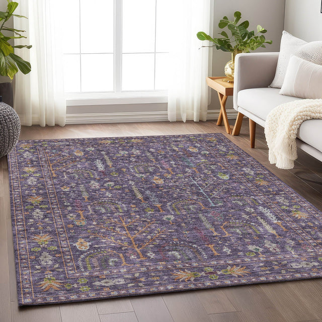 Dalyn Hatay HY5 Eggplant Rug shown in a room