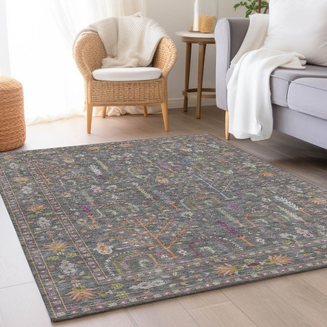 Dalyn Hatay HY5 Gray Rug shown in a room