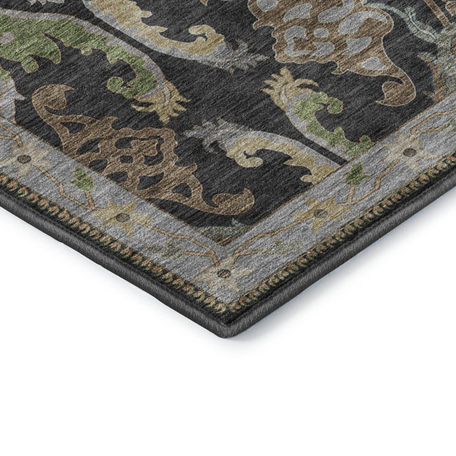 Dalyn Hatay HY6 Black Rug corner detail