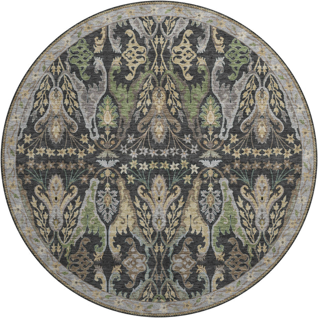 Dalyn Hatay HY6 Black Rug round rug