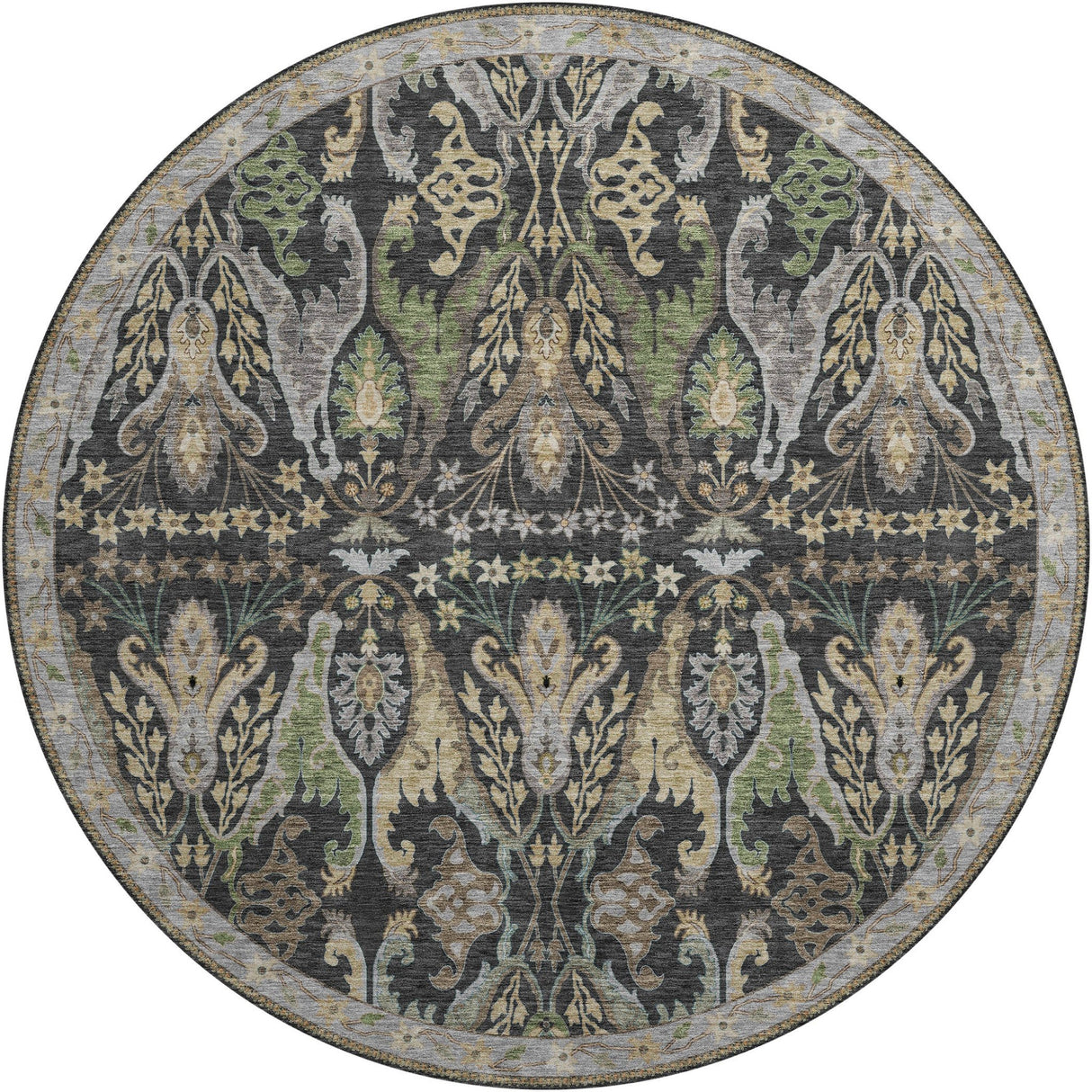 Dalyn Hatay HY6 Black Rug round rug