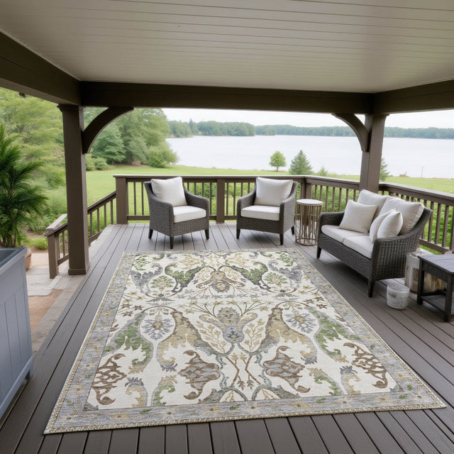 Dalyn Hatay HY6 Ivory Rug outdoor lifestyle image