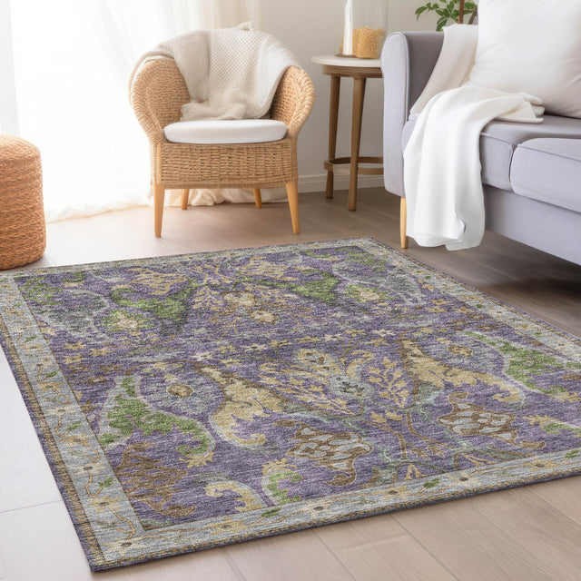 Dalyn Hatay HY6 Purple Rug shown in a room