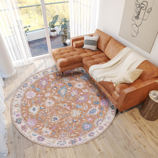 Dalyn Hatay HY7 Orange Rug shown in a room