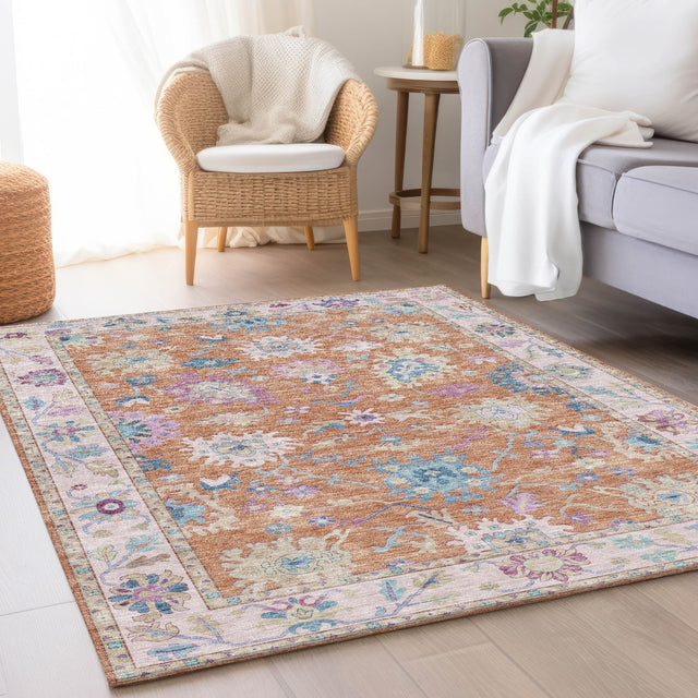 Dalyn Hatay HY7 Orange Rug shown in a room