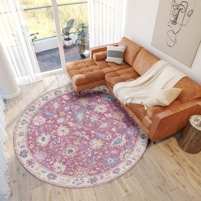 Dalyn Hatay HY7 Pink Rug shown in a room