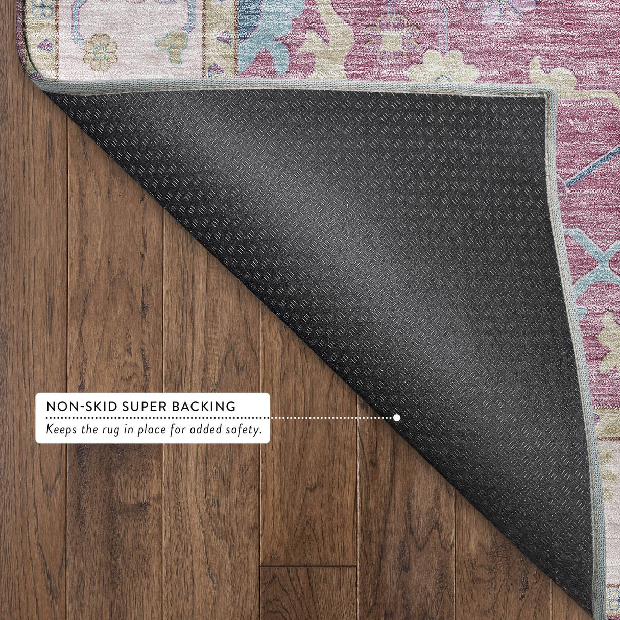 Dalyn Hatay HY7 Pink Rug backing detail
