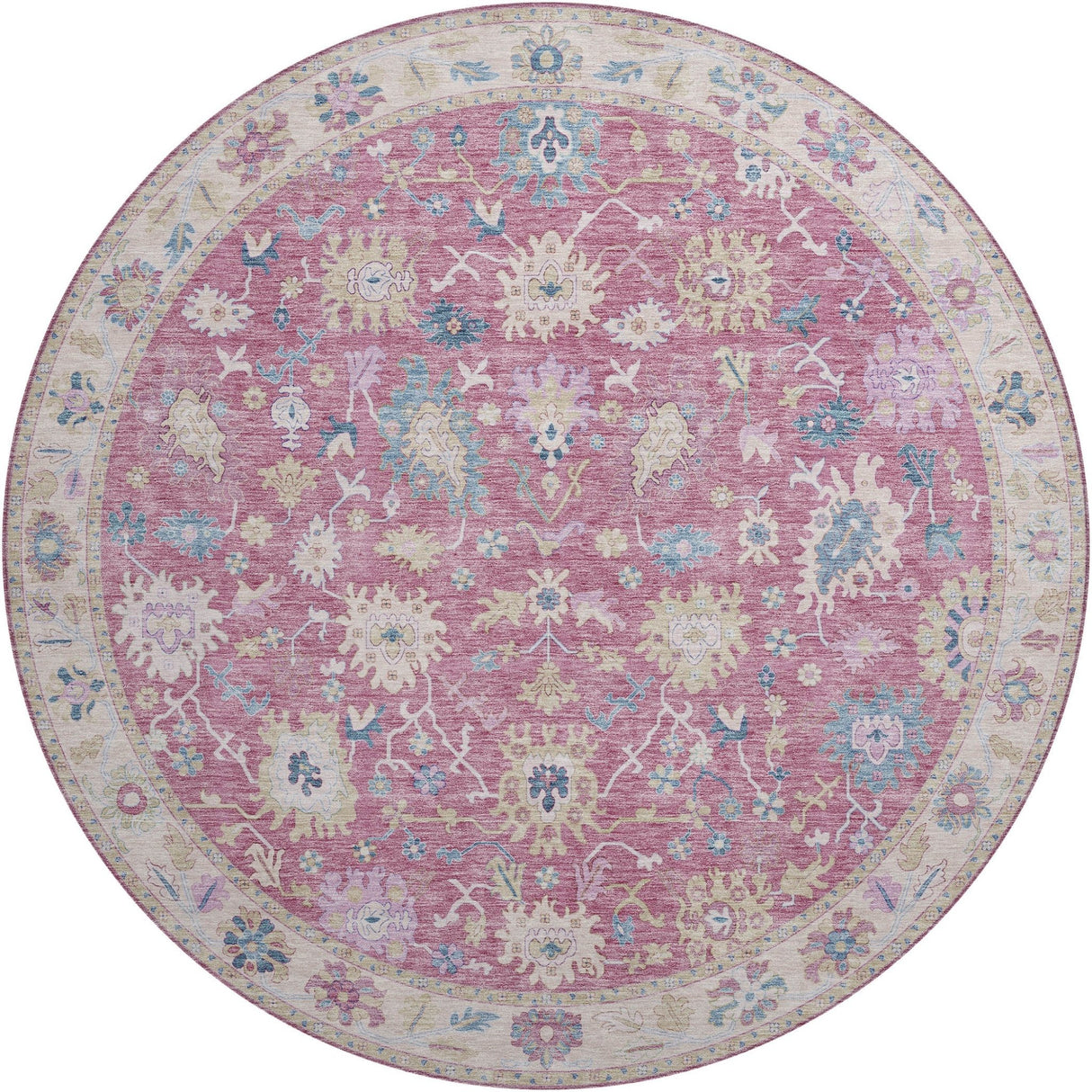 Dalyn Hatay HY7 Pink Rug round rug