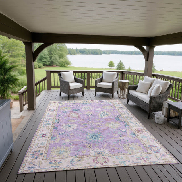 Dalyn Hatay HY7 Purple Rug outdoor lifestyle image