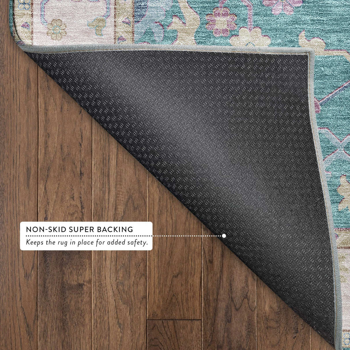 Dalyn Hatay HY7 Teal Rug backing detail