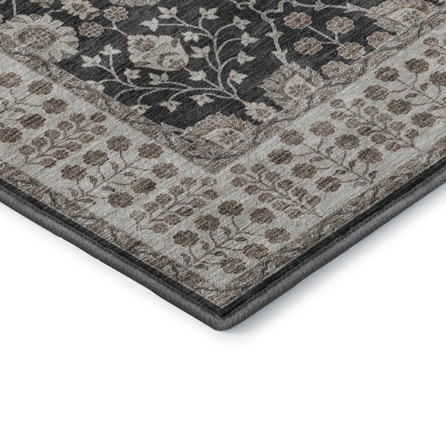 Dalyn Hatay HY8 Black Rug corner detail