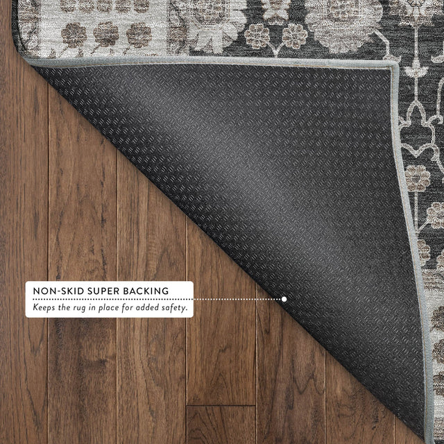 Dalyn Hatay HY8 Black Rug backing detail