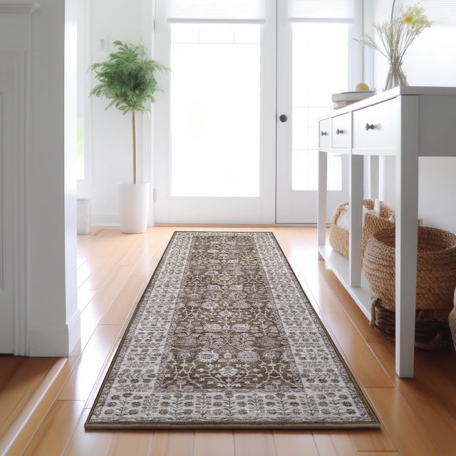 Dalyn Hatay HY8 Chocolate Rug shown in a room
