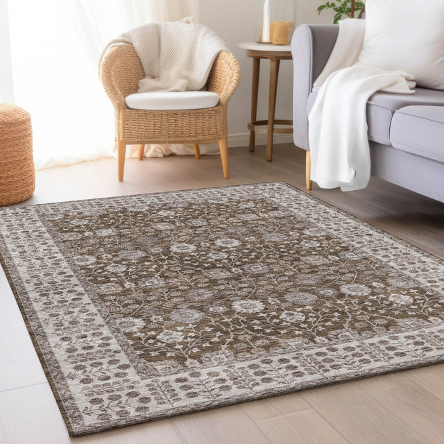 Dalyn Hatay HY8 Chocolate Rug shown in a room