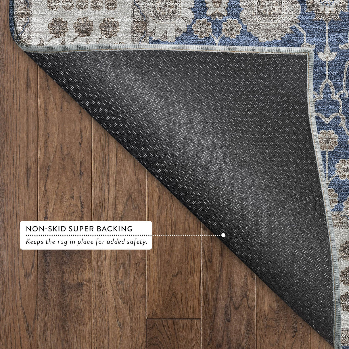 Dalyn Hatay HY8 Navy Rug backing detail